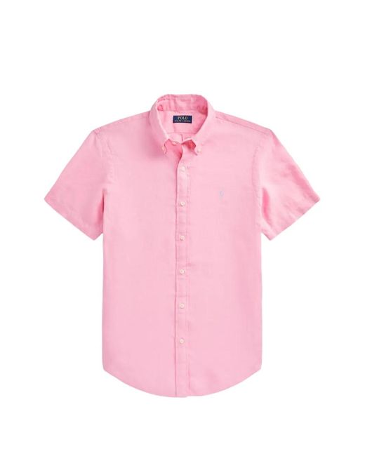 Polo Ralph Lauren Pink Button-Down Short-Sleeved Shirt for men