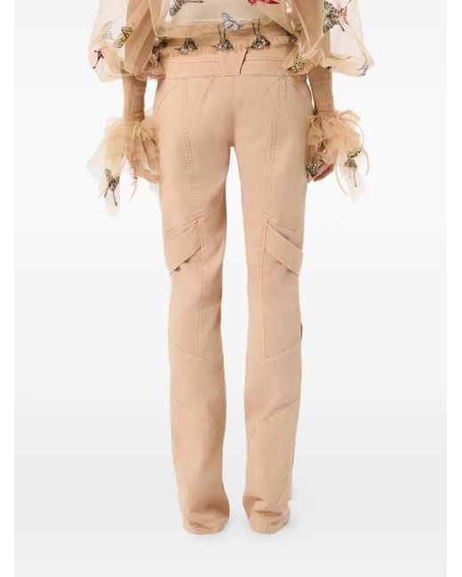 Pantalones Con Cinturón Blumarine de color Natural