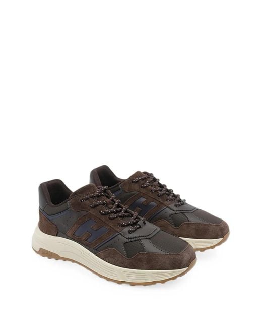 Hogan Multicolor Hyperlight Suede-Panel Sneakers for men