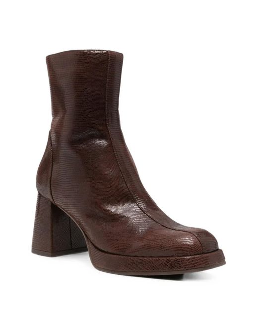 Chie Mihara Brown Kanna49 Lizard-Effect Ankle Boots