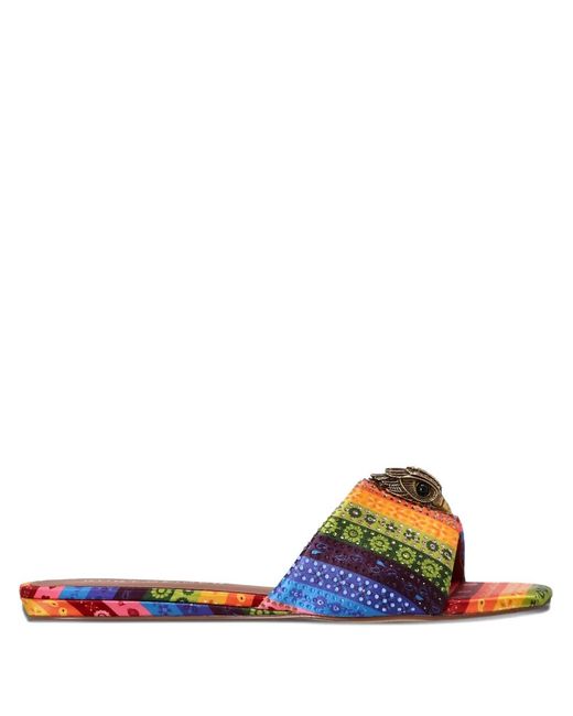 Kurt Geiger Blue Kensington Flat Sandals