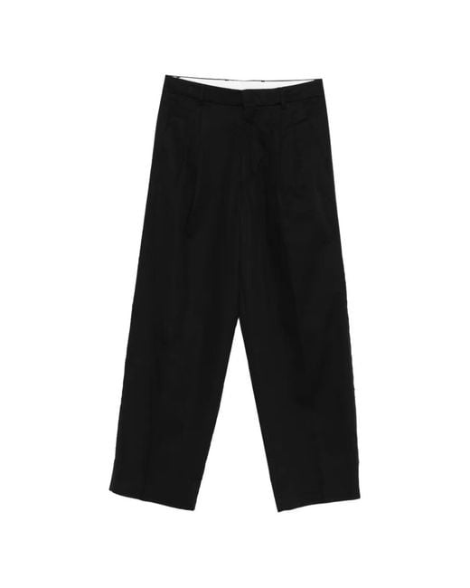 Amaranto Black Belt-Loops Trousers for men