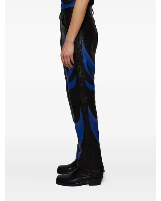 Martine Rose Blue Leather Trousers for men