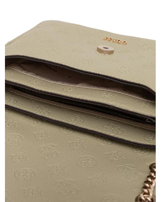 Guess Natural Anise Logo-Embossed Chain-Strap Shoulder Bag