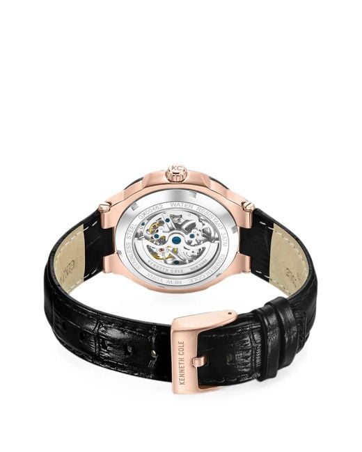 Kenneth Cole Black Skeleton 45Mm Watch for men