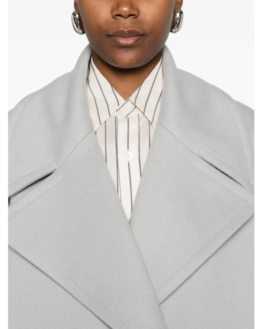 Loewe Gray Double-Breasted Coat