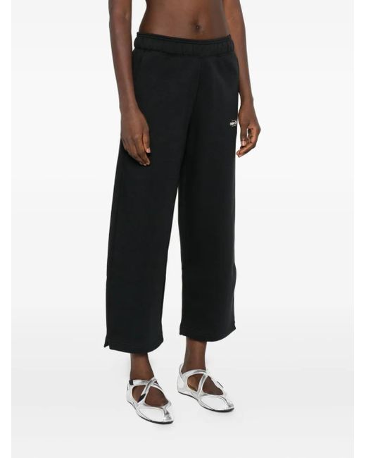 New Balance Black Elastic-Waistband Logo Sweatpants