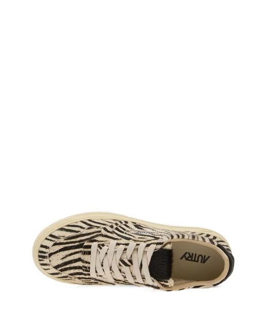 Autry Metallic Medalist Zebra-Print Pony-Hair Sneakers