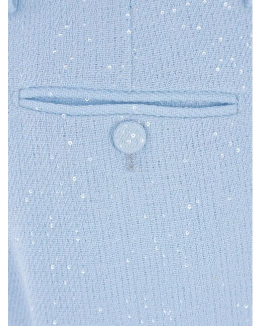 Tom Ford Blue Sequin-Embellished Straight-Leg Trousers