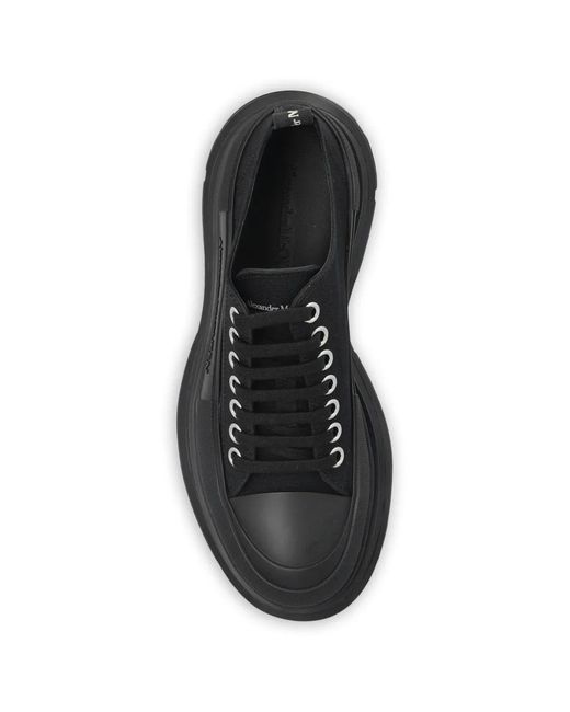 McQueen Black Tread Slick Lace-Up Sneakers