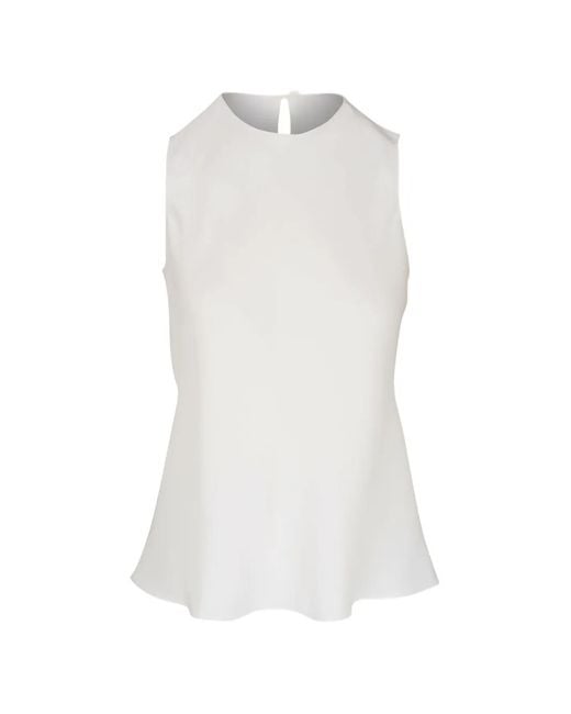 Peter Cohen White Sleeveless Flared Top