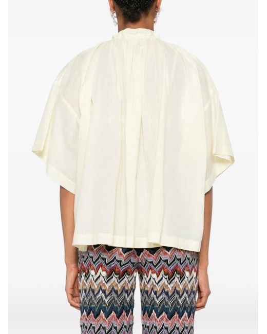 Vanessa Bruno White Tassel-Neck Cotton Top