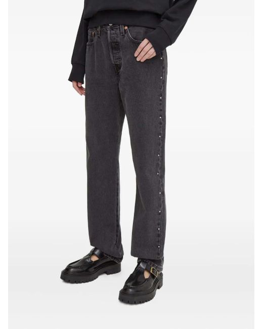 Levi's Black 501 Original Fit Studded Jeans