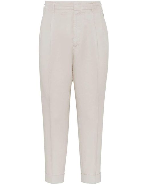 Pantalones de vestir ajustados Brunello Cucinelli de hombre de color White