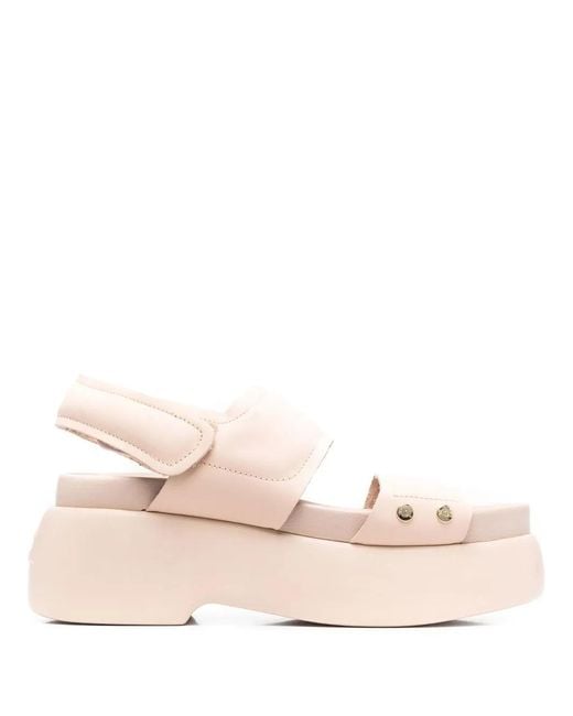 Agl Attilio Giusti Leombruni Pink Double-Strap Leather Sandals