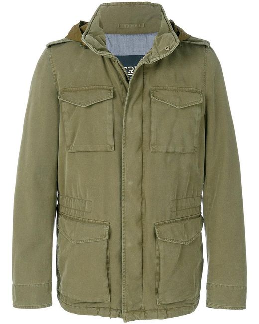 Herno Green Polyester Outerwear Jacket for men