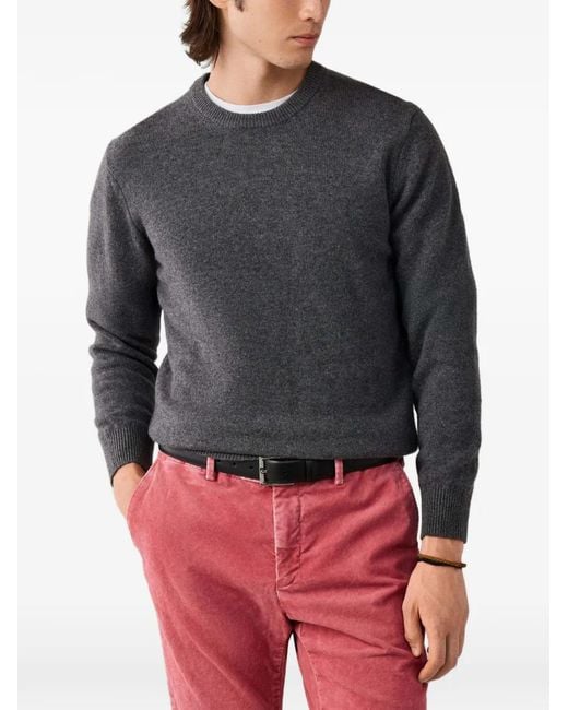 Hackett Blue Lambswool Crew-Neck Sweater for men