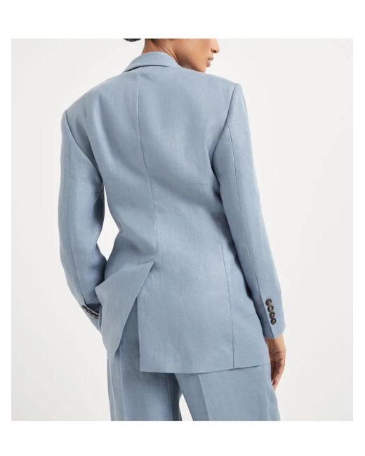 Brunello Cucinelli Blue Gabardine Blazer