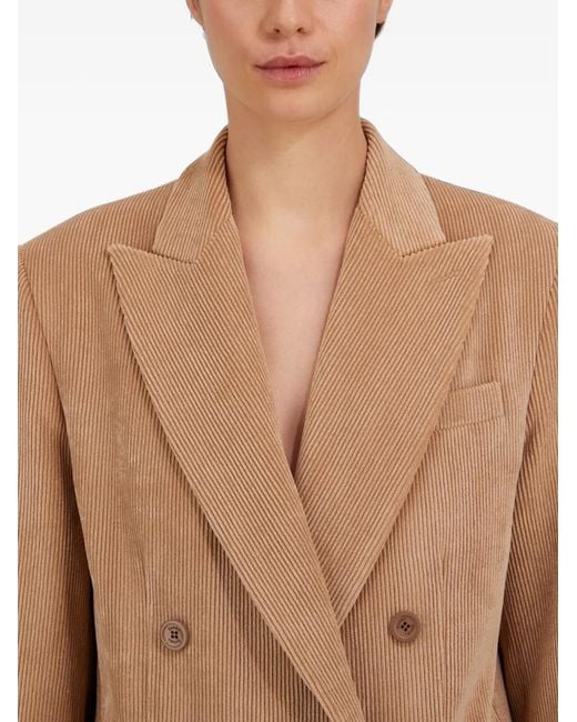 Herno Natural Double-Breasted Corduroy Blazer