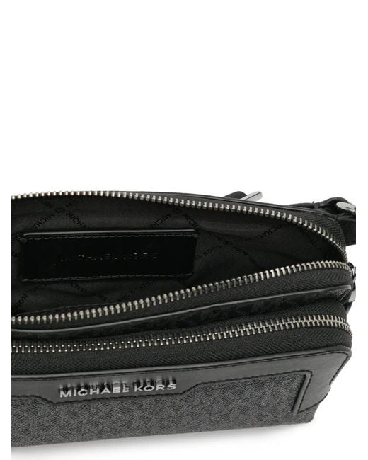 Michael Kors Black Hudson Logo Messenger Bag for men