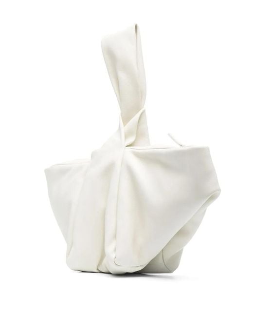Ambush White Twist Knot-Detail Tote