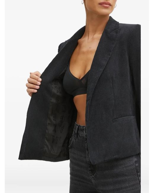 ARMANI EXCHANGE Black Corduroy Belted Blazer