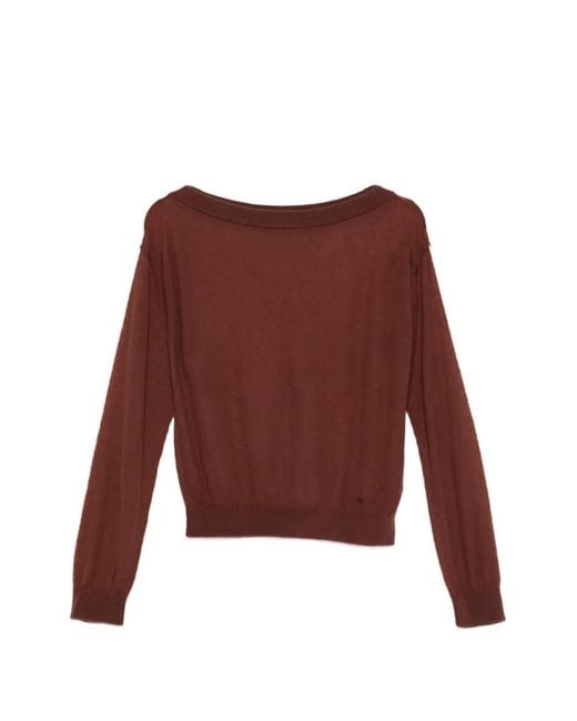 Patrizia Pepe Red Long-Sleeve Sweater