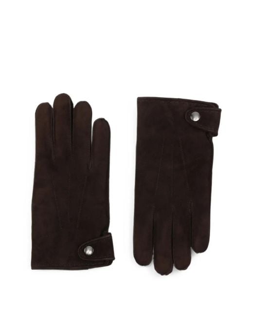 Orciani Black Shiver Suede Gloves for men