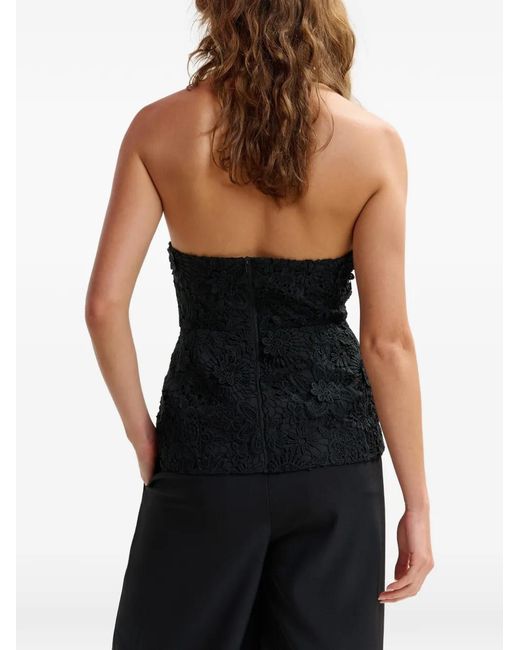 Essentiel Antwerp Black Jarot Floral-Lace Blouse