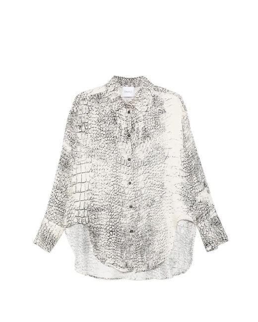 Nude White Printed Shirt