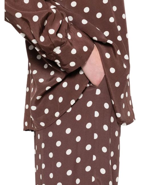 So Allure Brown Polka Dot-Print Trousers Set