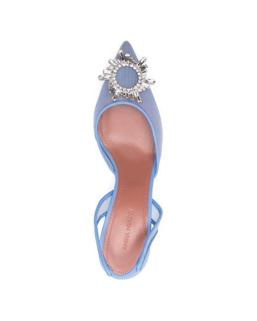 AMINA MUADDI Blue Begum Mesh Slingback Pumps
