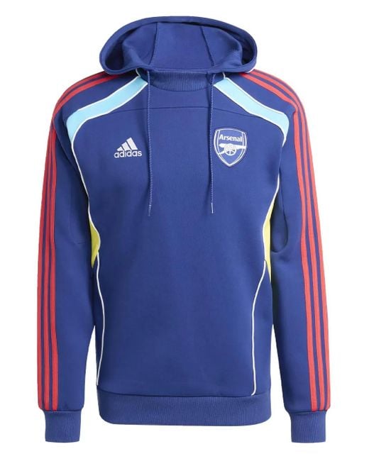 Felpa Con Cappuccio E Logo di Adidas in Blue da Uomo