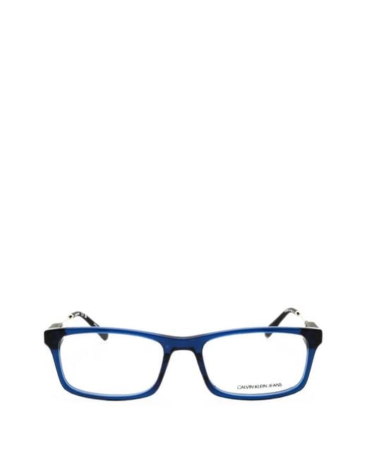 Calvin Klein Blue Rectangle-Frame Glasses for men