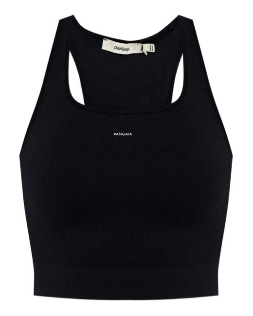 PANGAIA Black Racer-Back Compression Tank Top