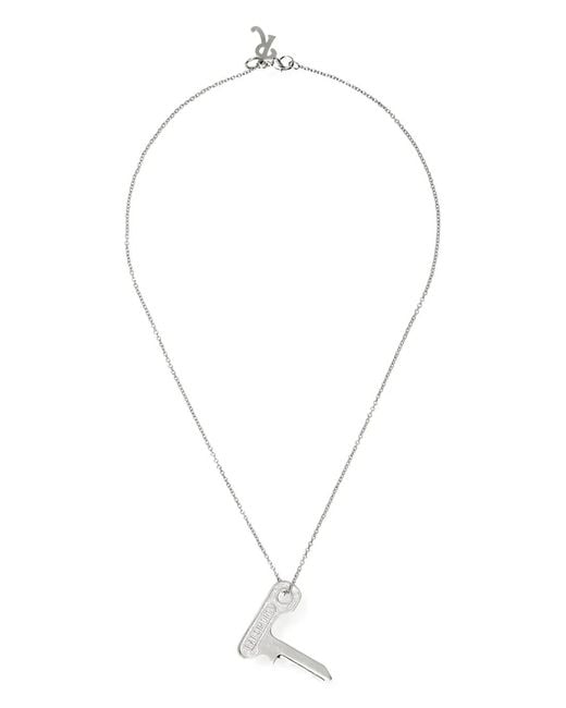 Raf Simons White Small Key On Hanger Necklace for men