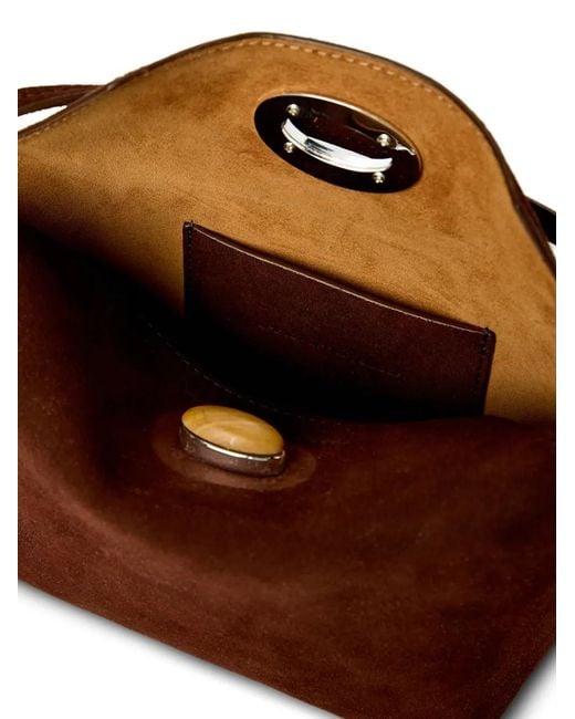 Christopher Esber Purple Turnlock Suede Mini Bag