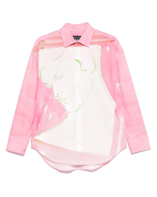 MSGM X Luke Edward Hall プリント シャツ Pink