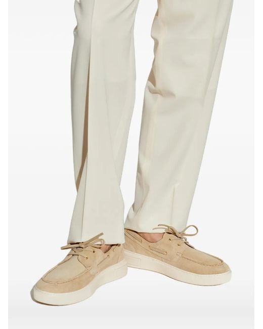 Bally White Lift Suede Boat Shoes for men