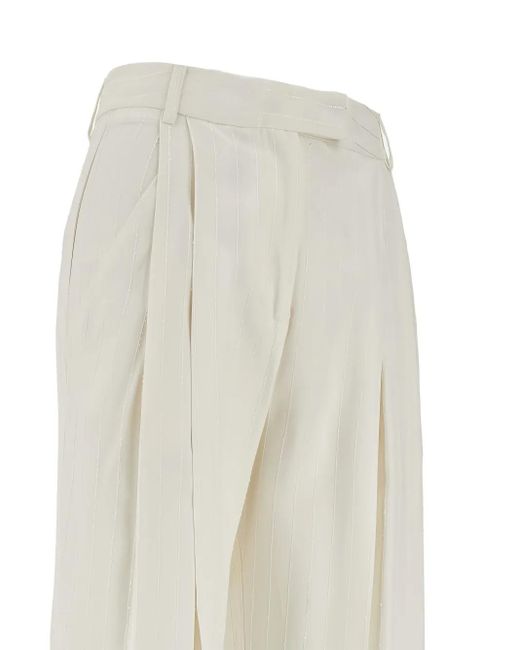 Des Phemmes White Dart-Detailing Tailored Trousers