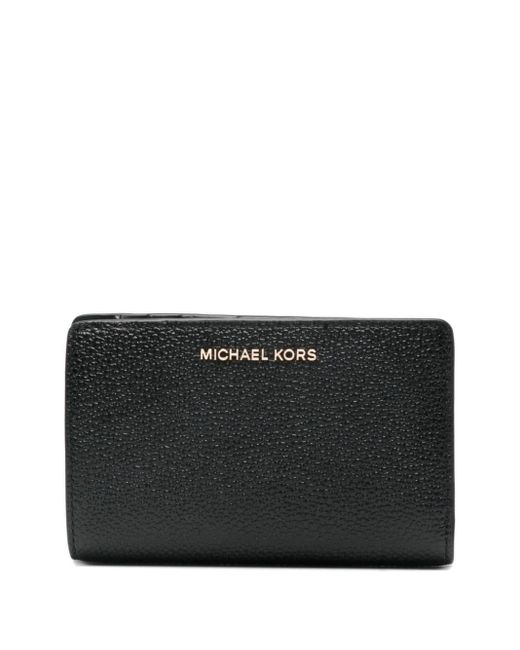 MICHAEL Michael Kors Black Logo-lettering Leather Wallet
