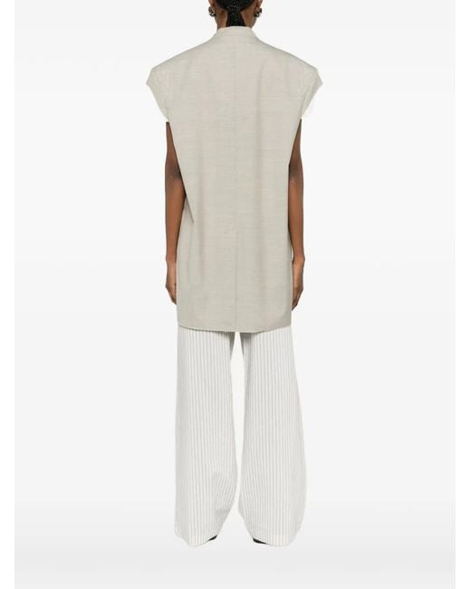 SONIA CARRASCO Gray Sleeveless Patch-Pocket Jacket