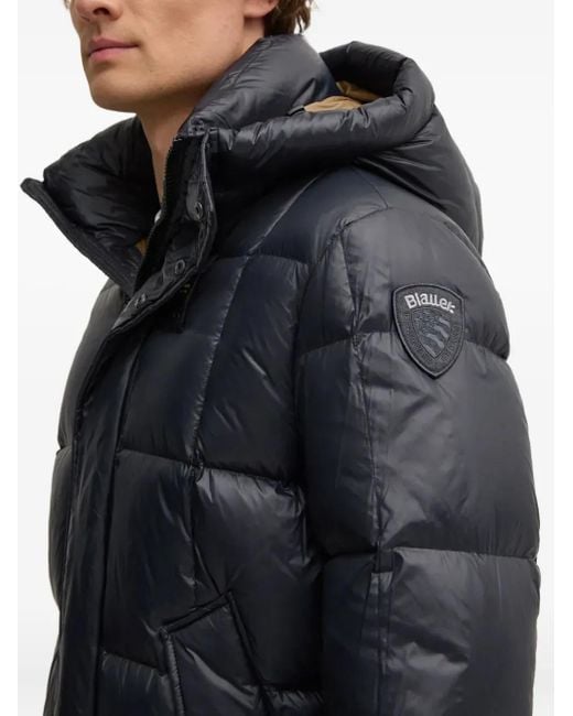 Blauer Black Hooded Quilted Jacket for men