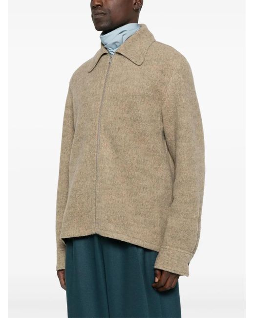 Jil Sander Natural Zip-Fastening Collared Wool Jacket for men