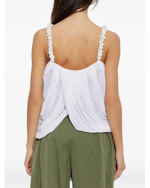 Balmain White Bead-Embellished Blouse