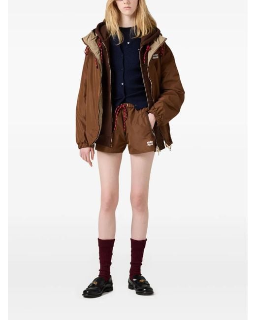 Miu Miu Brown Technical Drawstring Shorts