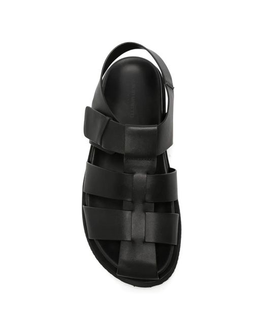 SERGIO MORETTI FIRENZE Black Touch-Strap Caged Sandals for men