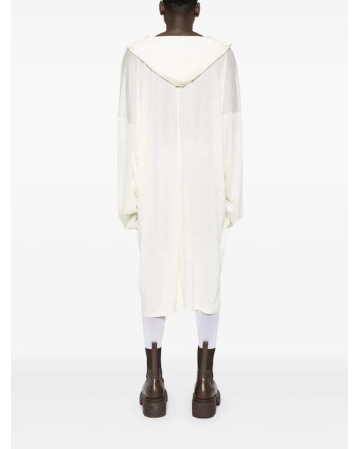 Rick Owens White Draped Long T-Shirt for men