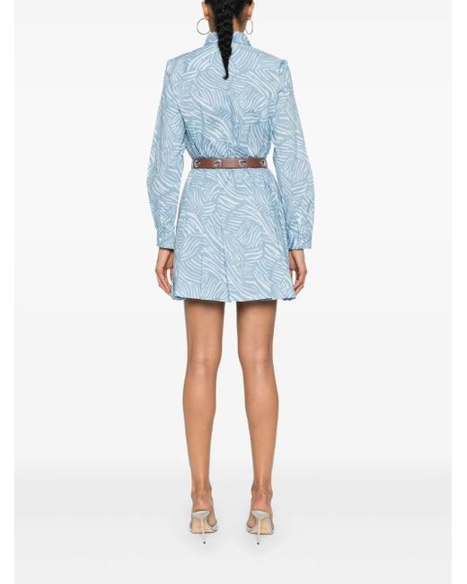 Robe Courte En Popeline À Imprimé Zébré MICHAEL Michael Kors en coloris Blue