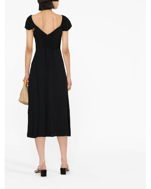 Reformation Black Baxley Midi Dress - Women's - Rayon/viscose